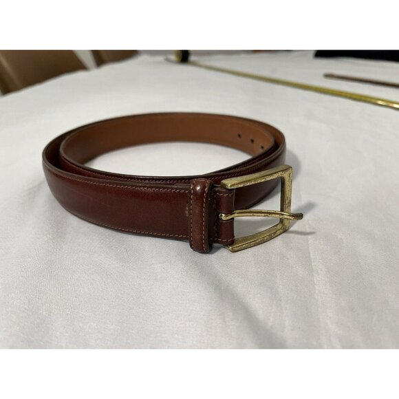 Trafalgar Other - vintage handmade TRAFALGAR Cortina leather belt 38 brown Made USA EUC